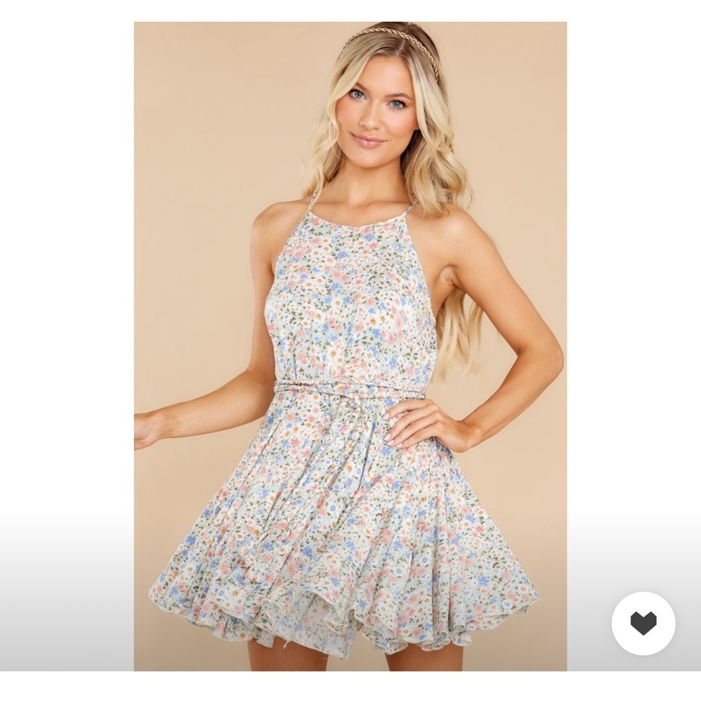 Aakaa Colorful Floral Strappy Mini Dress